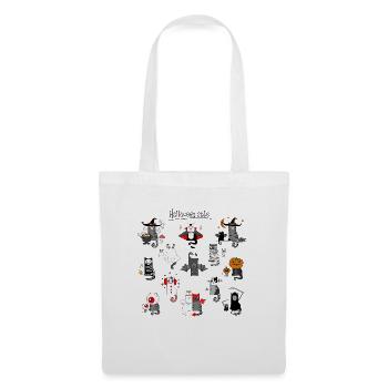 Chat amoureux de chat - Sac en tissu - blanc - Devant