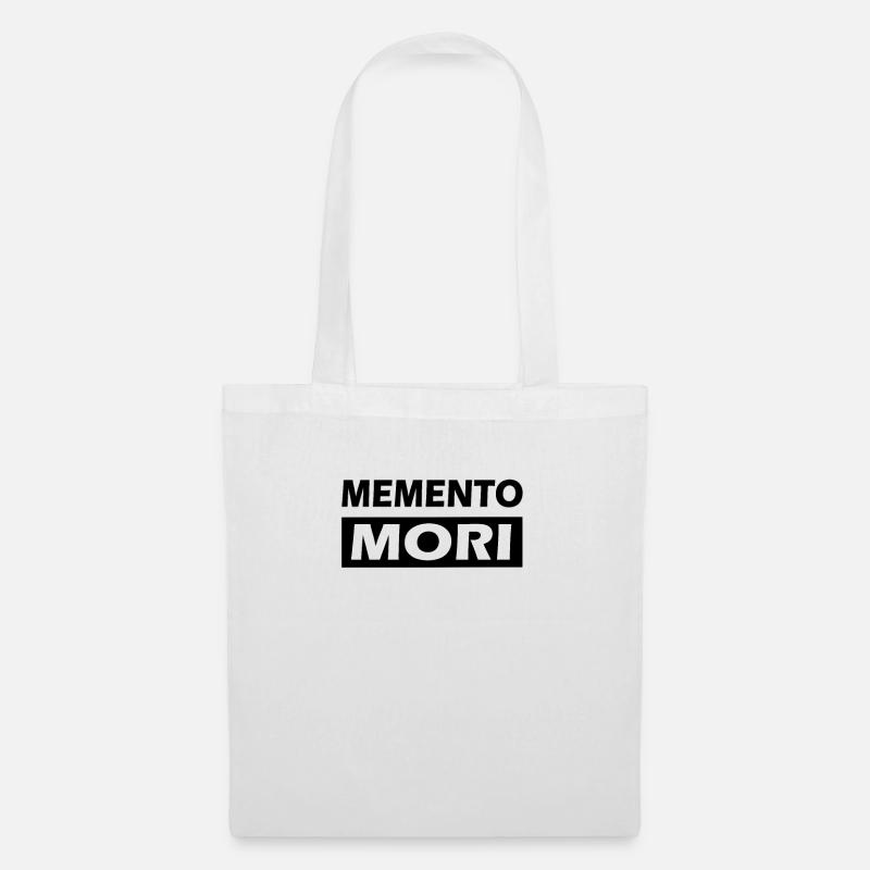 Memento Mori Gedenke des Todes - Stoffbeutel - Weiß