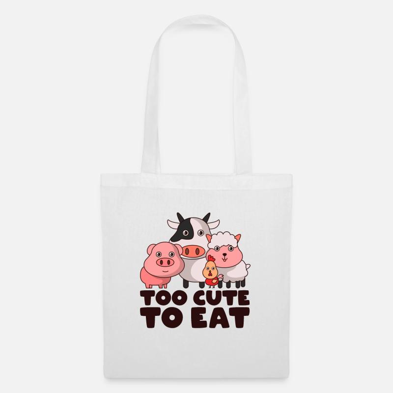 Tierschutz Veganer Vegetarier - Stoffbeutel - Weiß