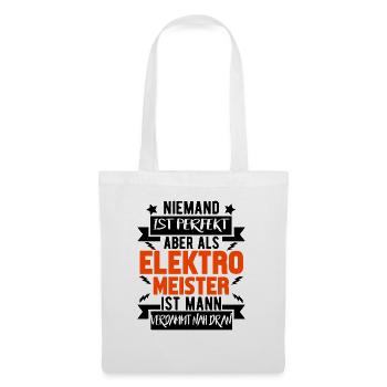 Elektriker Elektroniker Elektromeister Geschenk - Stoffbeutel - Weiß - Vorne