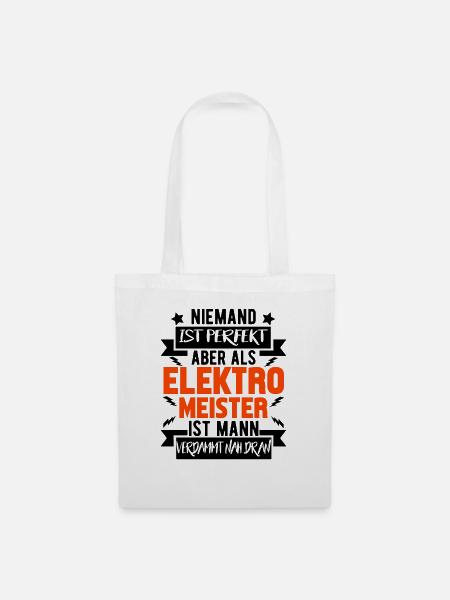 Elektriker Elektroniker Elektromeister Geschenk - Stoffbeutel - Weiß