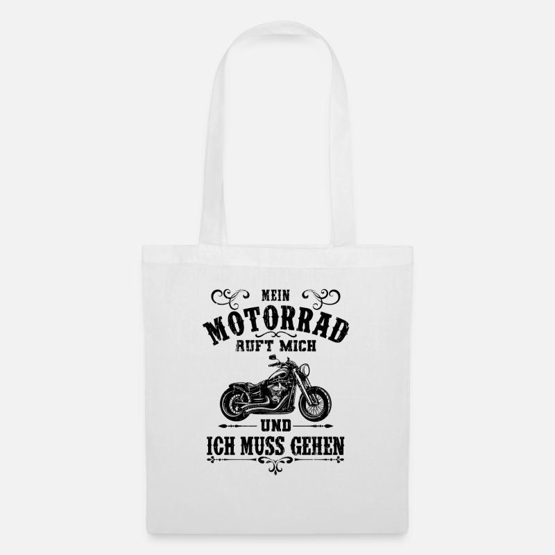 Motorrad - Stoffbeutel - Weiß