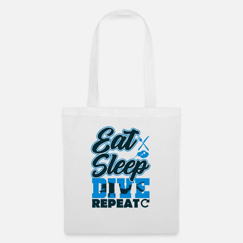 Eat Sleep Dive Repeat Tauchen - Stoffbeutel - Weiß