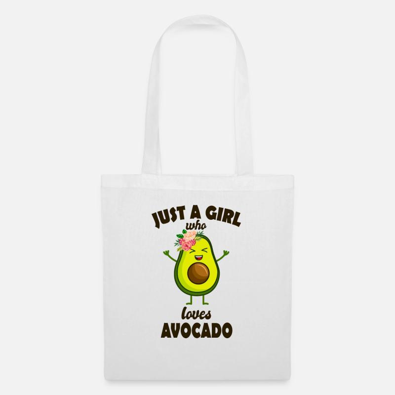 Avocado Mädchen - Stoffbeutel - Weiß
