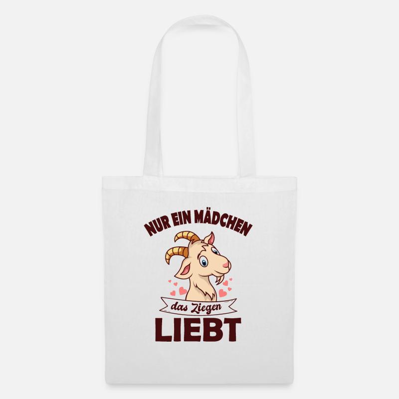 Ziegen Mädchen - Stoffbeutel - Weiß
