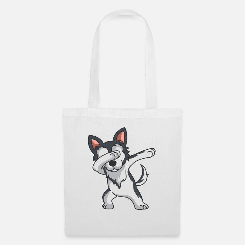 Dabbing Husky Dab Tanzen Lustiger Hund Geschenk - Stoffbeutel - Weiß
