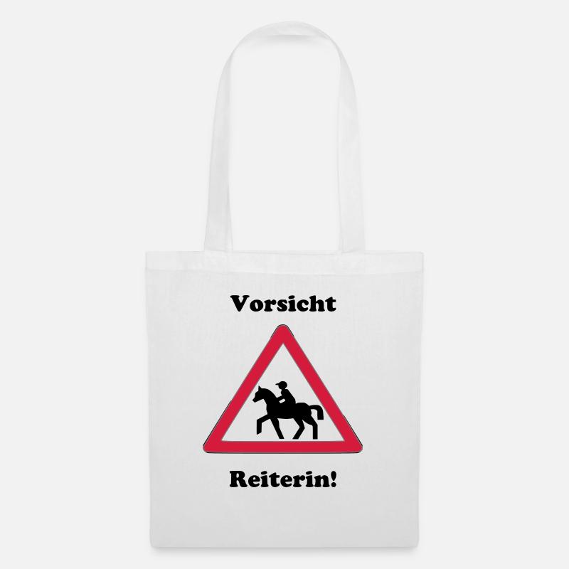 Pferde Reiter reiten - Stoffbeutel - Weiß