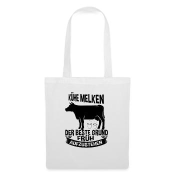 Landwirt SHIRT - Kühe Melken - Stoffbeutel - Weiß - Vorne