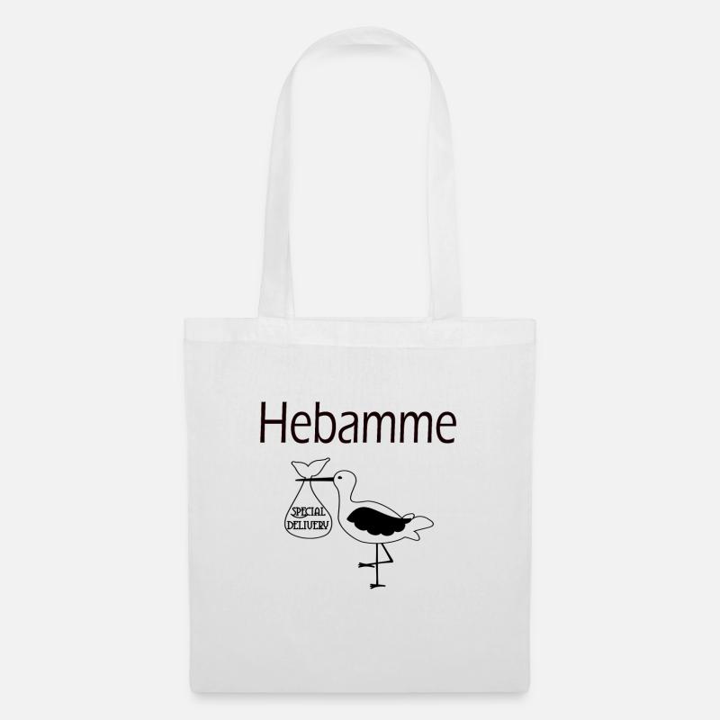 Storch Hebamme Hebammenausbildung Trendschwester - Stoffbeutel - Weiß