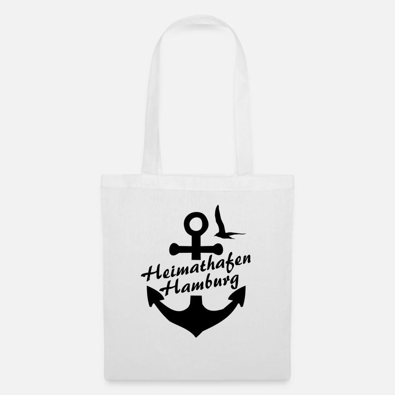 anker heimathafen hamburg - Stoffbeutel - Weiß