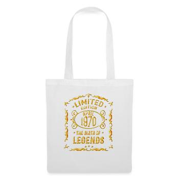Cadeau 50e anniversaire - né en avril 1970 - Sac en tissu - blanc - Devant