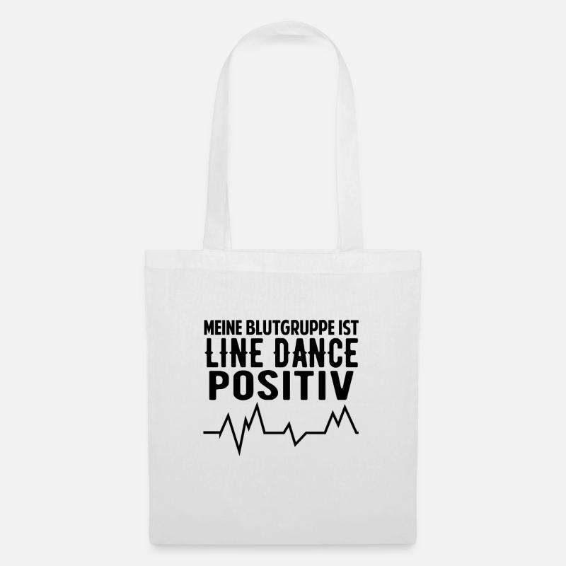 Linedance Herzschlag Geschenkidee - Stoffbeutel - Weiß