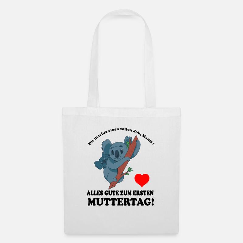 Muttertag Koalamama Muter Kind Herz Spruch Ersten - Stoffbeutel - Weiß