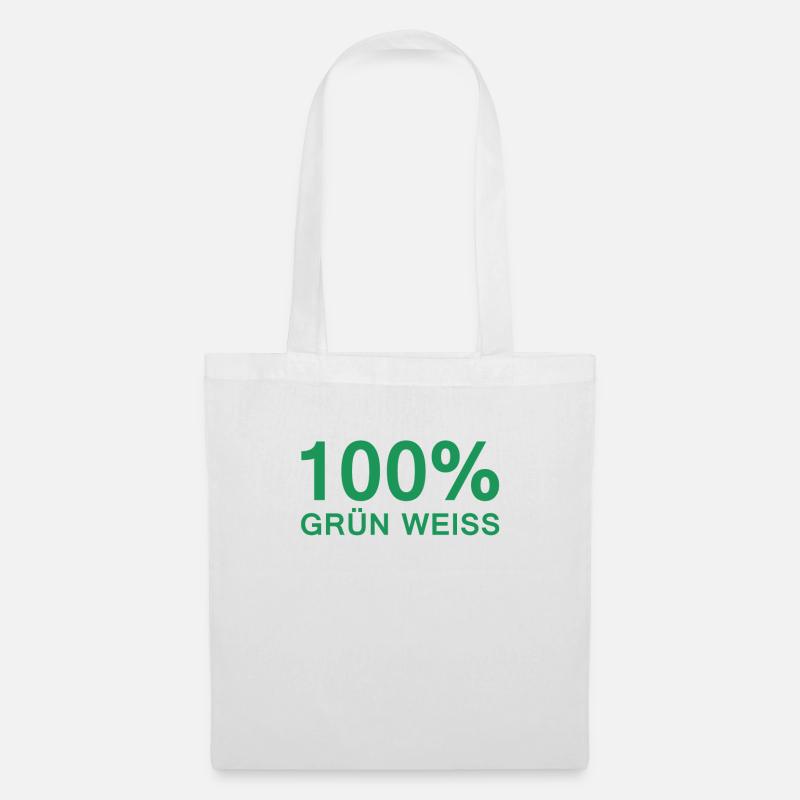 100 PROZENT GRÜN WEISS - Stoffbeutel - Weiß