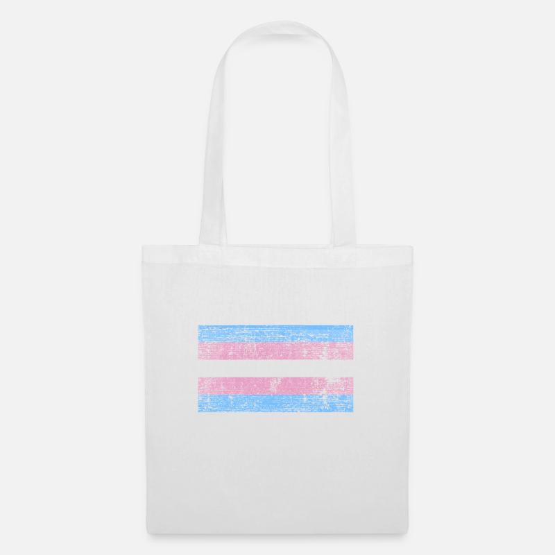 Transgender Flagge Trans Flag Pride - Stoffbeutel - Weiß