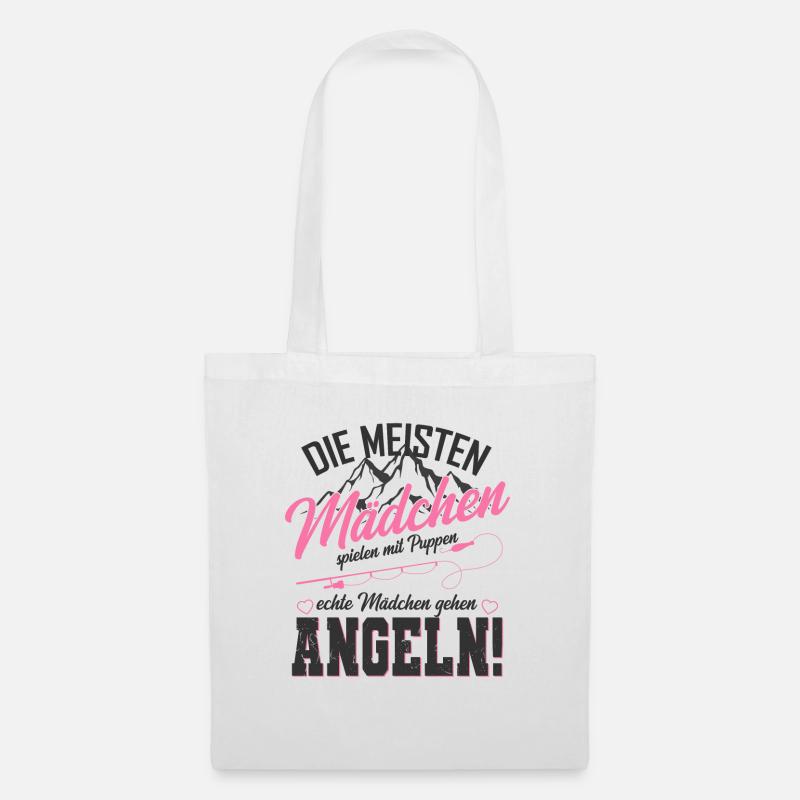 Angeln Mädchen - Stoffbeutel - Weiß