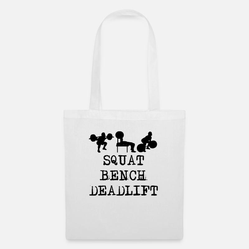 Powerlifting Squat Bench Deadlift Gym - Stoffbeutel - Weiß