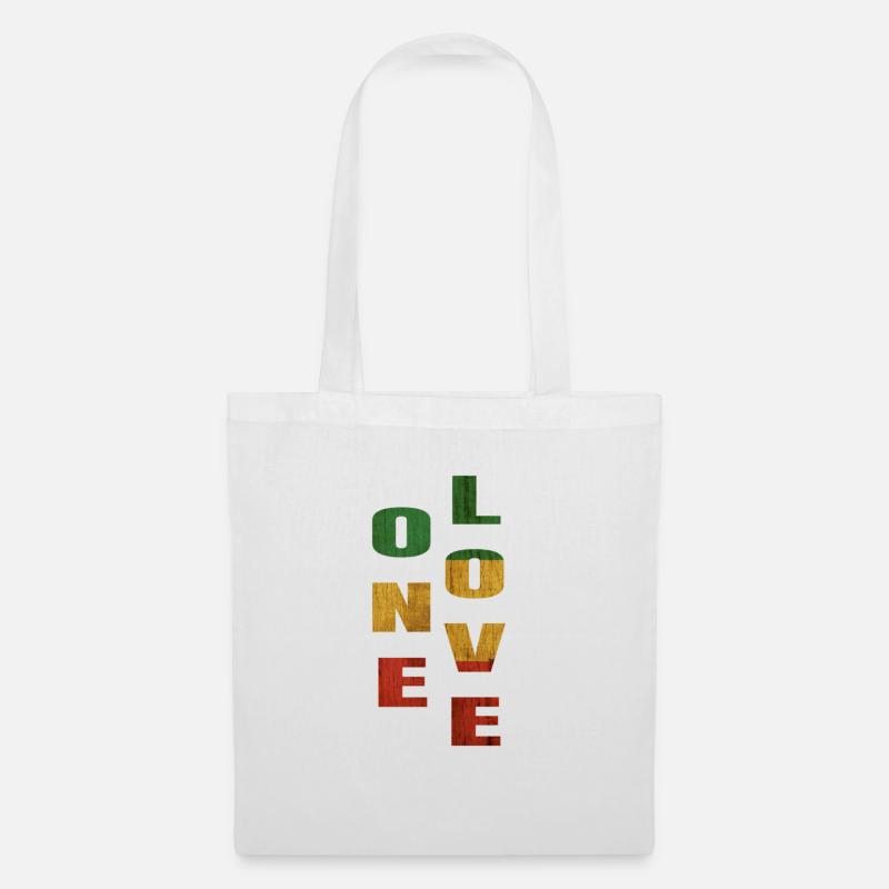 Friedensliebe Rasta Löwe von Juda Art Reggae - Stoffbeutel - Weiß