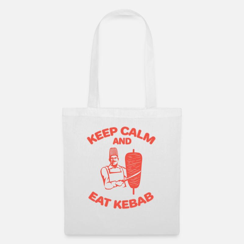 Keep Calm and Eat Kebab - Döner Kebab - Kebap - Stoffbeutel - Weiß