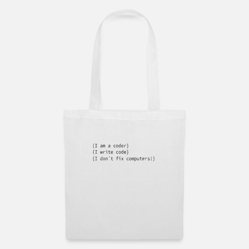 I am a coder! Computer Nerds Informatiker Spruch - Stoffbeutel - Weiß