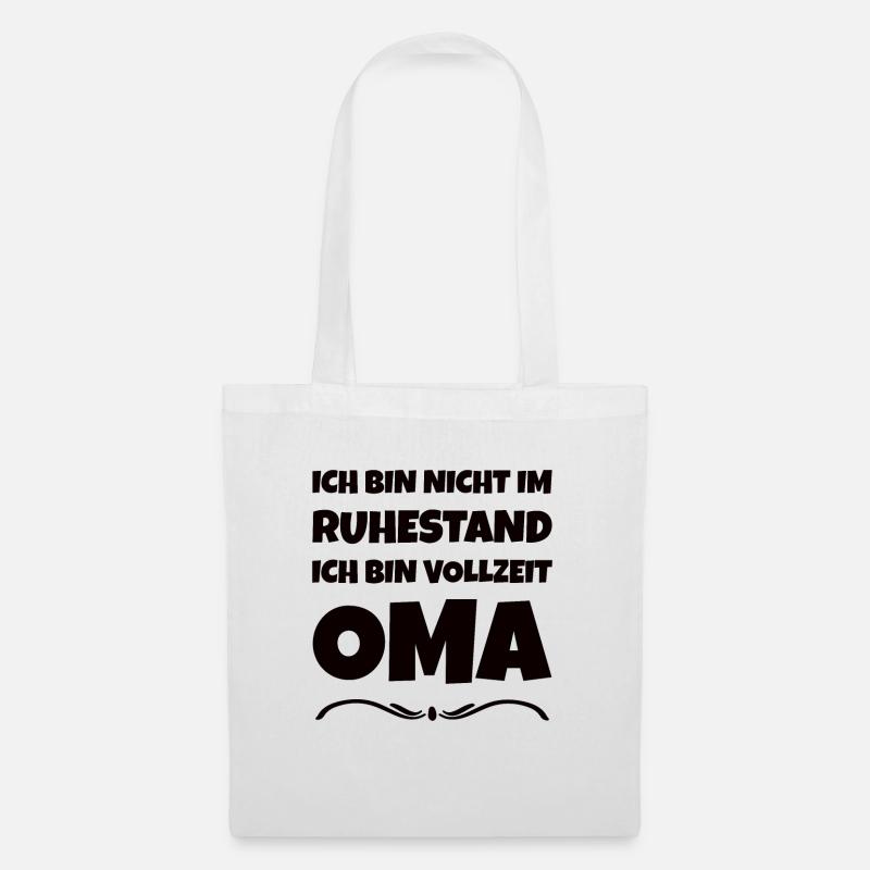 Oma Vollzeit Geschenkidee - Stoffbeutel - Weiß