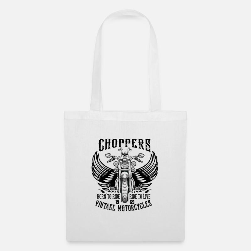 Chopper Vintage Motorcycles - Stoffbeutel - Weiß