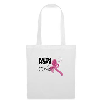 Foi espoir amour cancer du sein femmes ruban - Sac en tissu - blanc - Devant