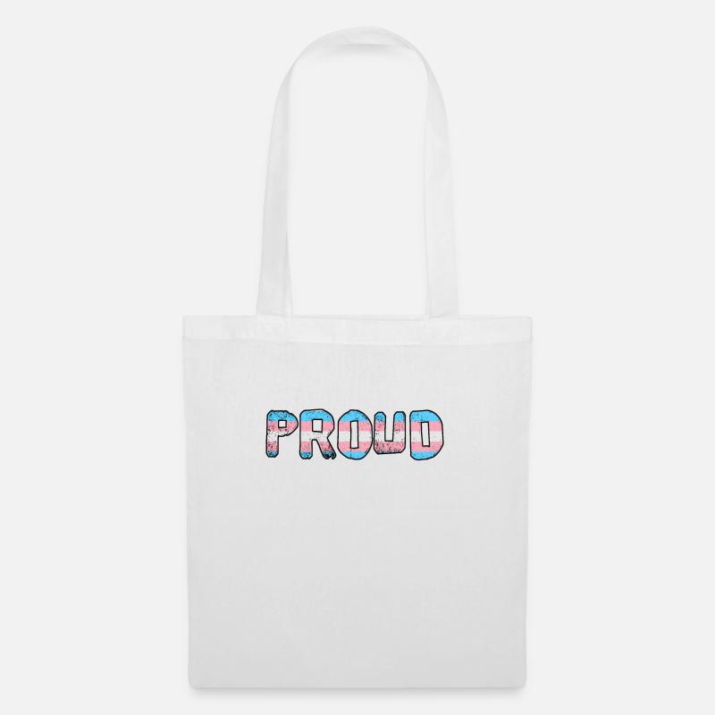 STOLZES Trans-Flag LGBTQ - Stoffbeutel - Weiß