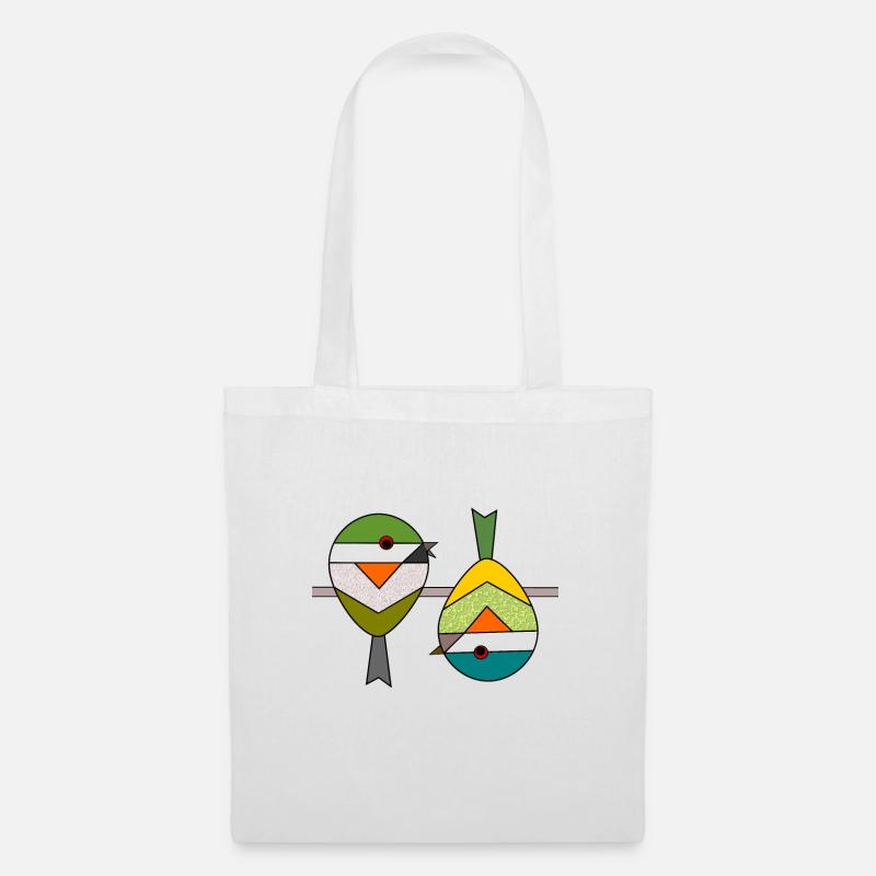 Bird 2 abstract geometric sparrows - Tote Bag - white