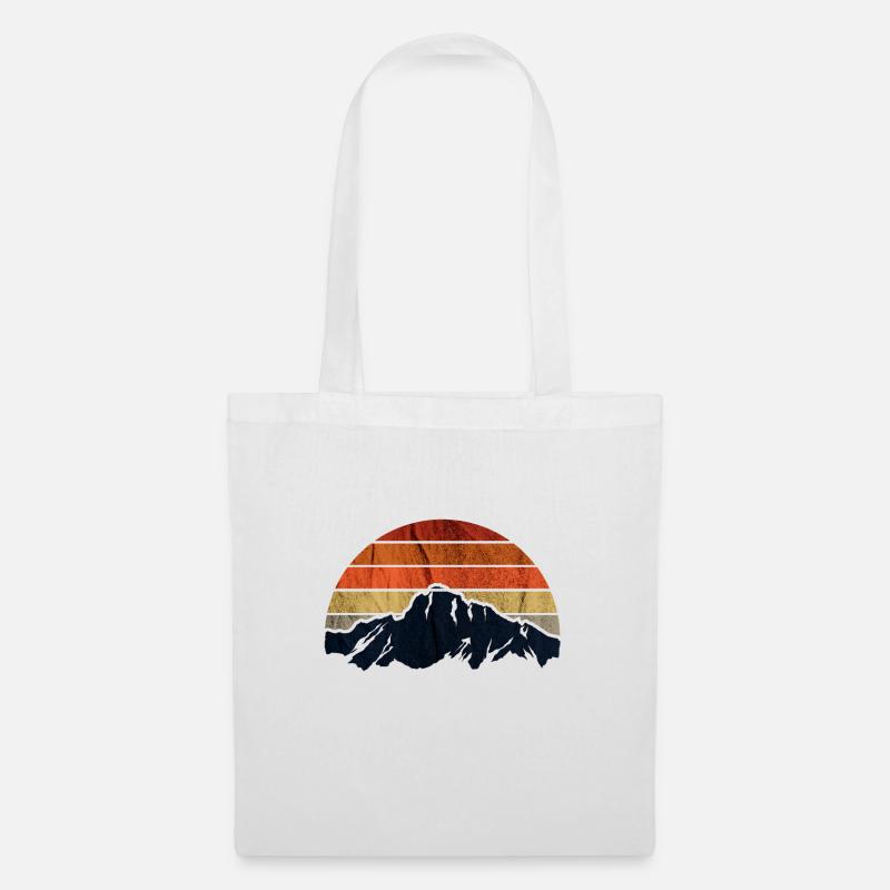 Mountain Retro Vintage Sunset - Stoffbeutel - Weiß