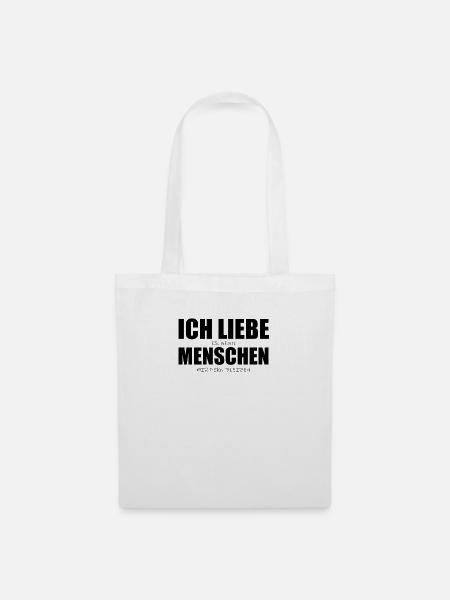 Ich liebe es wenn Menschen mir fern bleiben Ironie - Stoffbeutel - Weiß