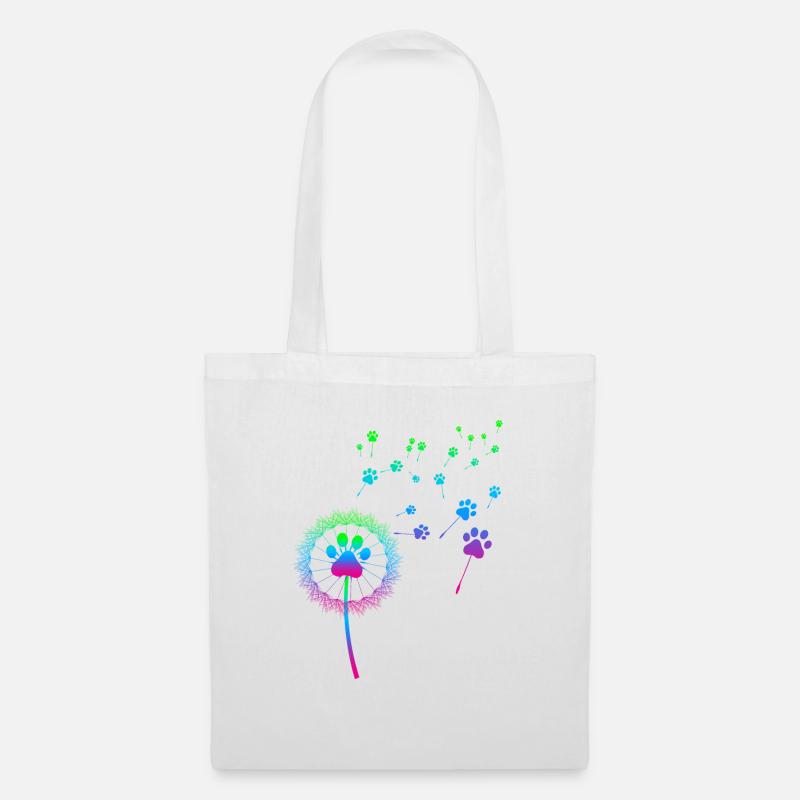 Hunde Design mit “ Pusteblume “ Hunde Motiv - Stoffbeutel - Weiß