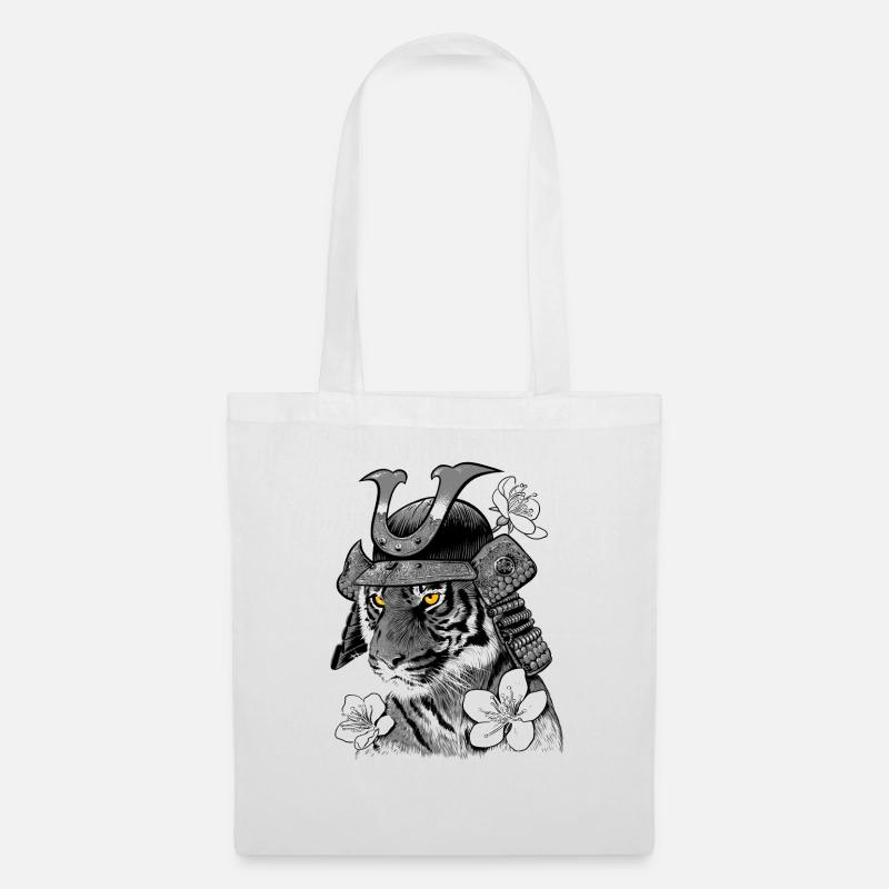 Samurai Tiger - Stoffbeutel - Weiß