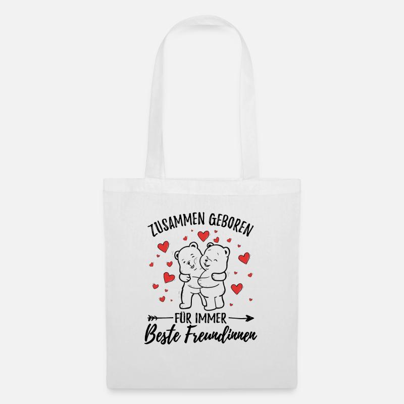 Zwillingsschwester Zwillinge Geschenk - Stoffbeutel - Weiß
