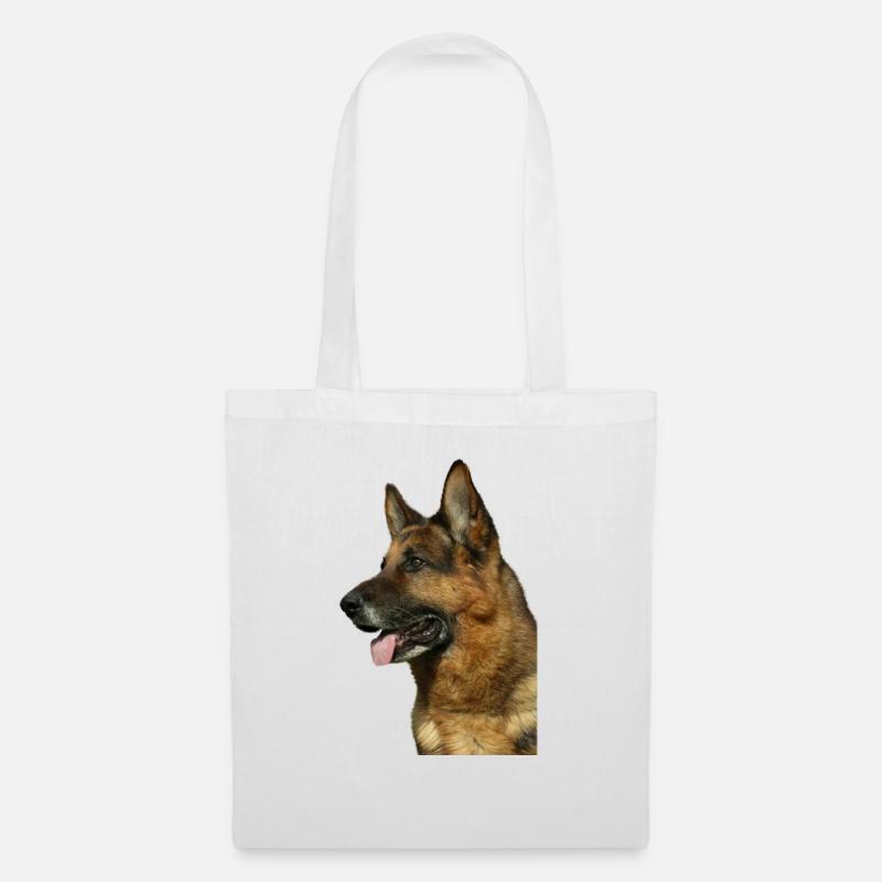 Portrait Deutscher Schäferhund - Stoffbeutel - Weiß