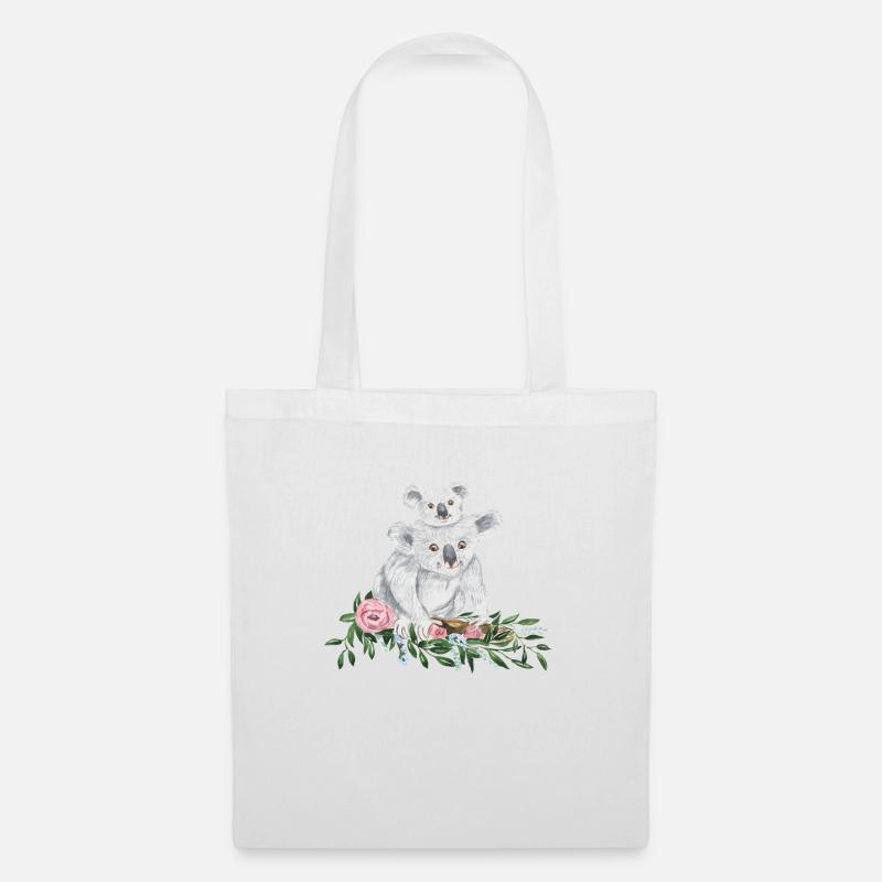 Muttertag Koala Mama und Baby Koala - Stoffbeutel - Weiß
