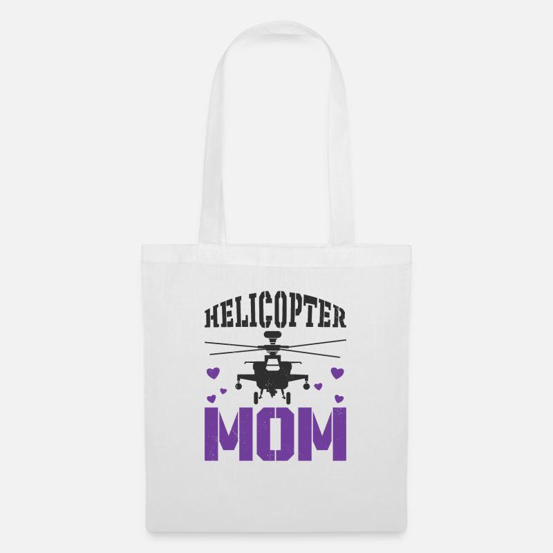 Helikopter Mama Kinder Mutter Eltern - Stoffbeutel - Weiß