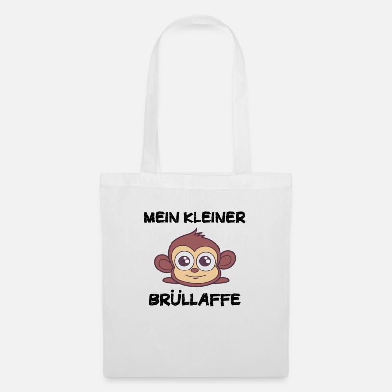 Mein kleiner Brüllaffe Äffchen Affe Lustig - Stoffbeutel - Weiß