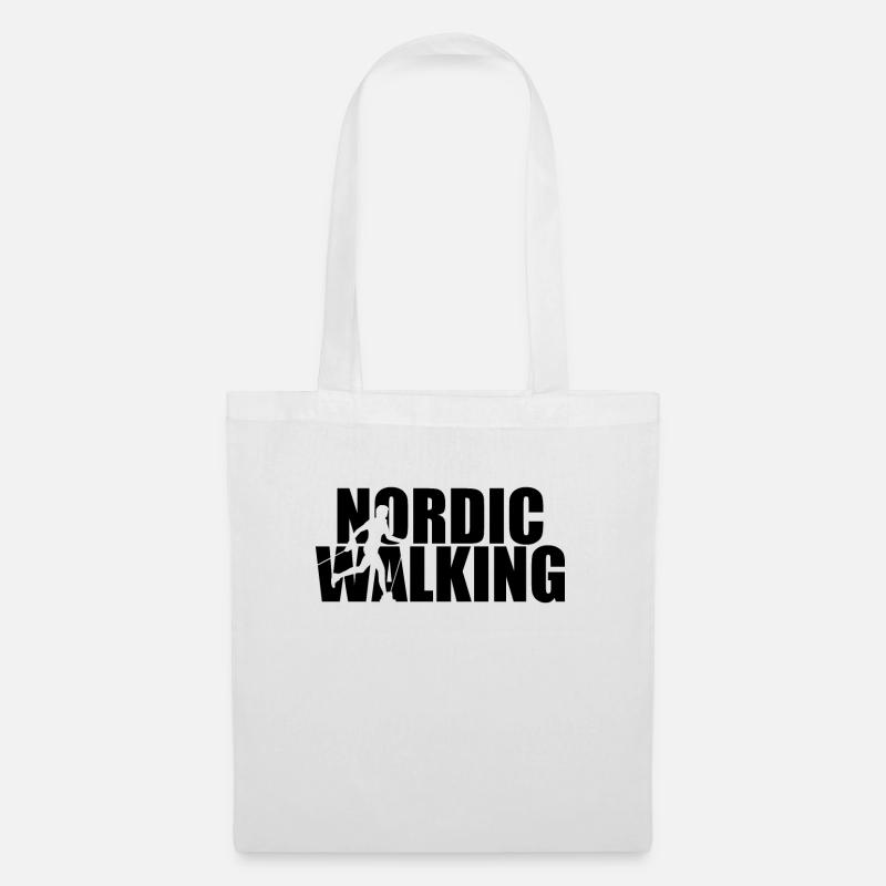 Walker Nordic Walking Wanderer Wandern Walkerin - Stoffbeutel - Weiß