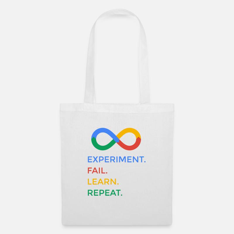 experiment fail learn repeat science - Stoffbeutel - Weiß
