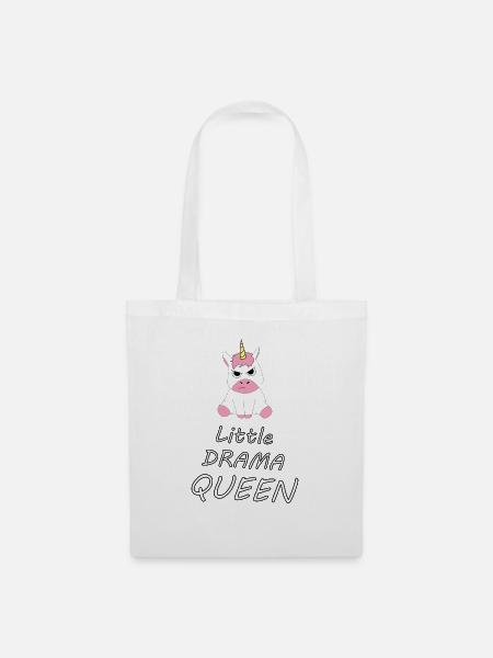 Einhorn Unicorn little Drama Queen witziges Shirt - Stoffbeutel - Weiß