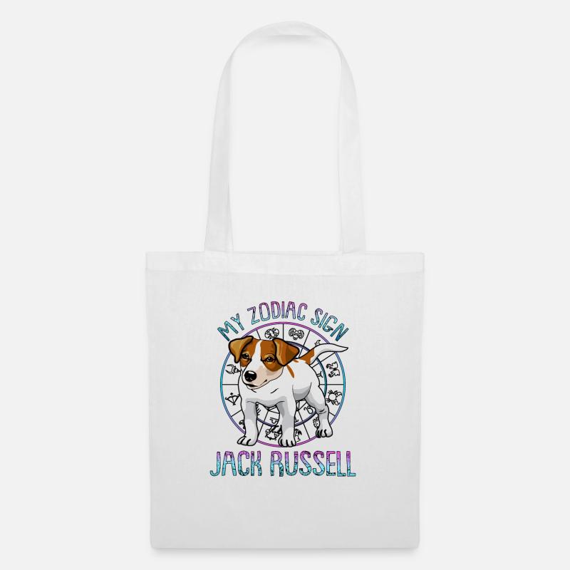 Sternzeichen Jack Russel - Stoffbeutel - Weiß