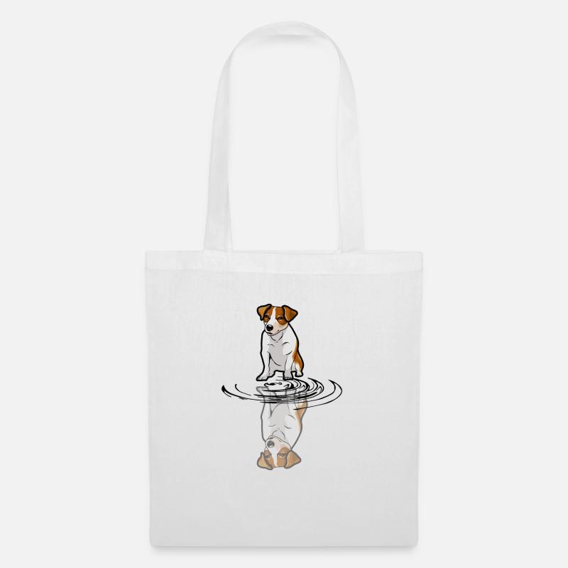 Jack Russell Spiegelung - Stoffbeutel - Weiß