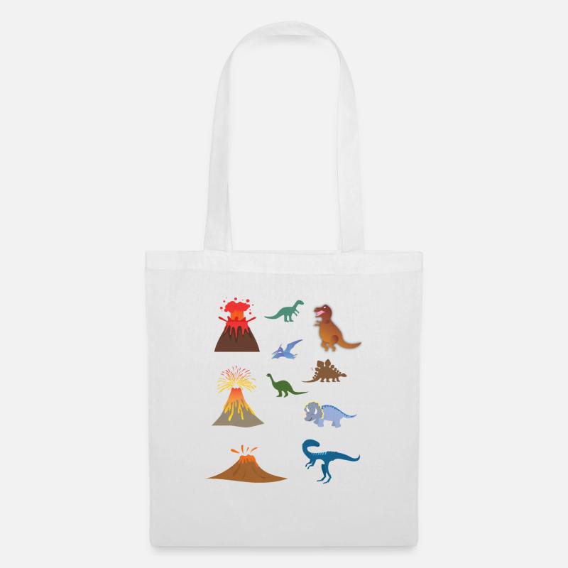Dinosaur Volcano pack - Tote Bag - white