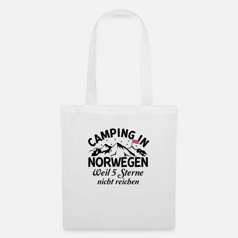 Camping in Norwegen - Stoffbeutel - Weiß