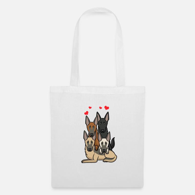 Malinois Hunde - Stoffbeutel - Weiß