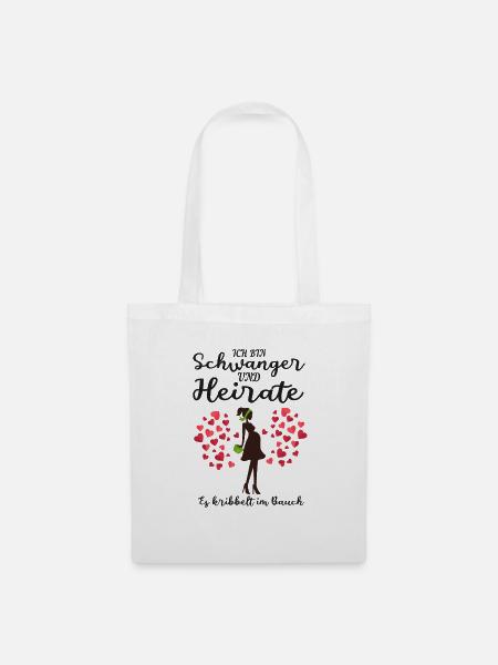 Schwanger Schwangerschaft Hochzeit Geschenk - Stoffbeutel - Weiß