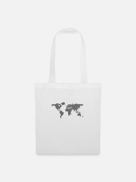 Weltkarte Geschenkidee Reisen - Stoffbeutel - Weiß