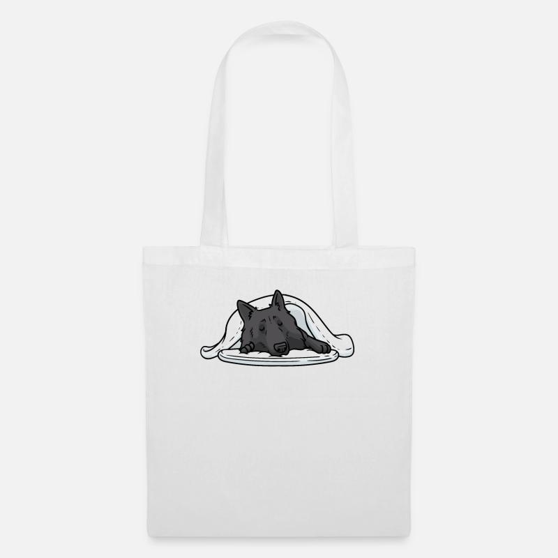 Groenendael Schlafshirt Belgischer Schäferhund - Stoffbeutel - Weiß