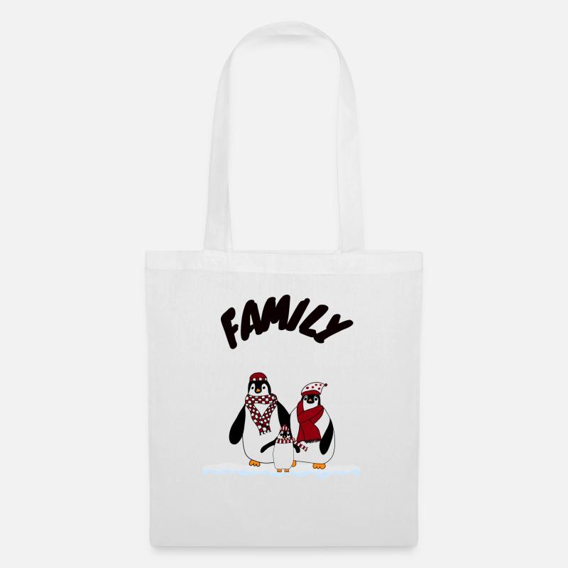 Pinguin Familie - Stoffbeutel - Weiß